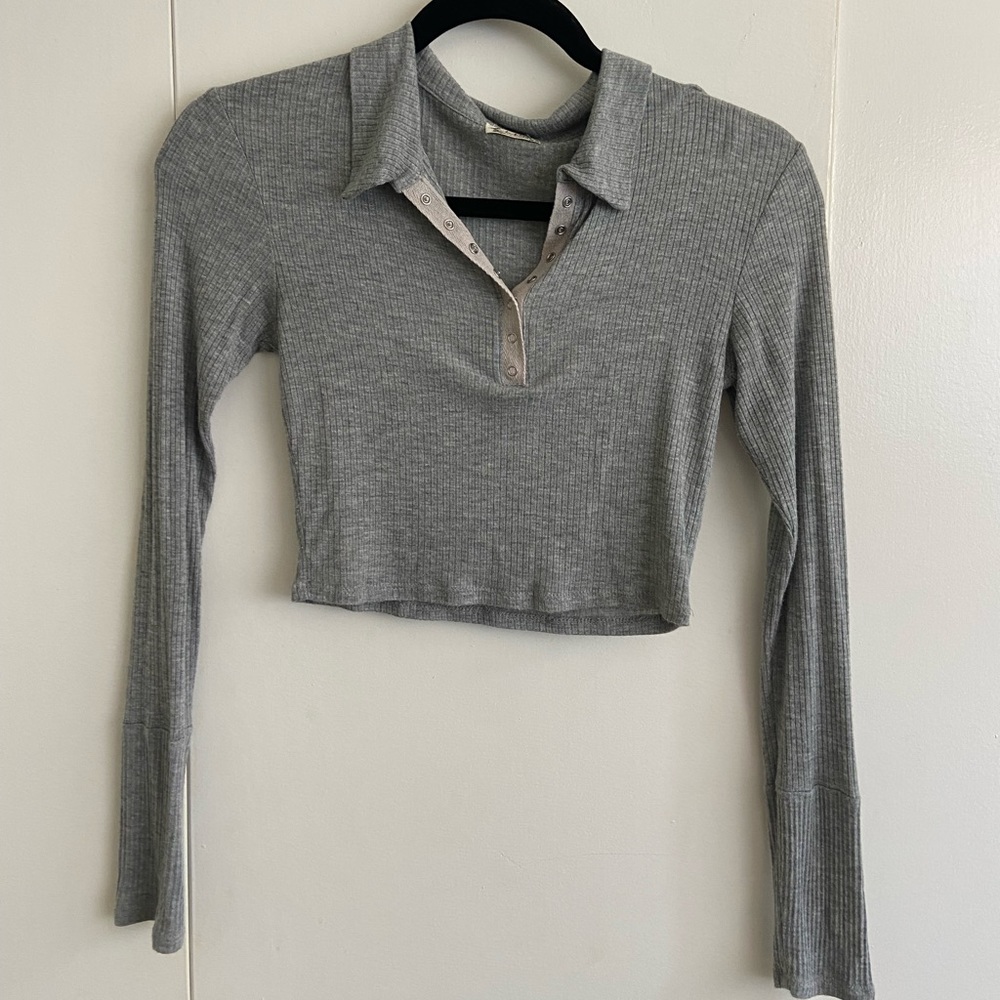 Cropped collared shirt